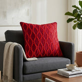 Hand Crafted Cushion Cover – Maroon | 16"x16" | Poly Cotton | Premium Beaded Embroidery Design