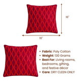 Hand Crafted Cushion Cover – Maroon | 16"x16" | Poly Cotton | Premium Beaded Embroidery Design