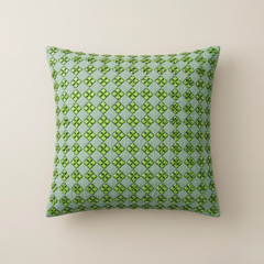 Handcrafted Light Green Cushion Cover – 16"x16", Premium Poly Cotton