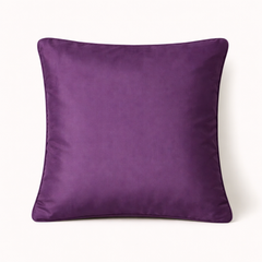Machine-Crafted Deep Purple Cushion Cover – 16"x16" | Circular Embroidered Design | Premium Poly Channel Fabric