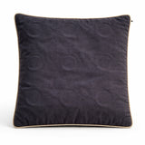 Hand Crafted Cushion Cover – Black | 16"x16" | Poly Cotton | Designer Ring Embellished Pattern
