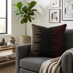 Handcrafted Cushion Cover – Black | 16"x16" | Geometric Woven Decorative Cushion Cover