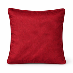 Machine-Crafted Bright Maroon Cushion Cover – 12"x12" | Circular Embroidered Design | Premium Poly Channel Fabric