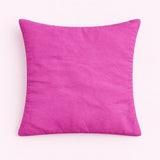 Hand Crafted Cushion Cover – Pink | 16"x16" | Poly Cotton | Embroidered Floral Design