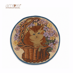 Tapestry Doily – Brown Jacquard Woven, 12"x12"