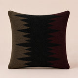 Handcrafted Cushion Cover – Black | 16"x16" | Geometric Woven Decorative Cushion Cover
