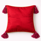 Hand Crafted Cushion Cover – Maroon | 12"x12" | Poly Cotton | Embroidered Paisley Design