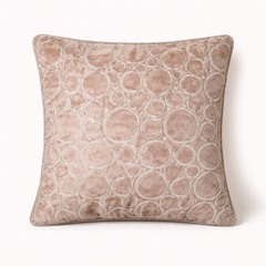 Machine-Crafted Camel Cushion Cover – 16"x16" | Circular Embroidered Design | Premium Poly Channel Fabric