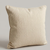 Fabric Crafted Cushion Cover – Cream | 16"x16" | Poly Cotton Foam Fabric | Premium Ribbed Texture Design
