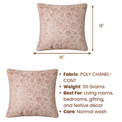 Machine-Crafted Camel Cushion Cover – 16"x16" | Circular Embroidered Design | Premium Poly Channel Fabric