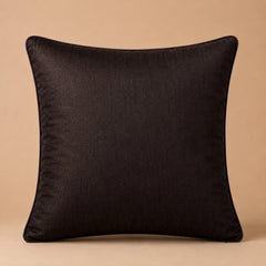 Handcrafted Cushion Cover – Black | 16"x16" | Geometric Woven Decorative Cushion Cover