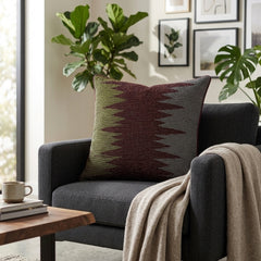 Handcrafted Cushion Cover – Brown | 16"x16" | Abstract Woven Decorative Cushion Cover