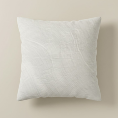 Fabric-Crafted Cream Cushion Cover – 16"x16" | Triple-Tone Pleated Waves | Premium Poly Cotton