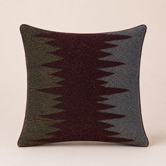 Handcrafted Cushion Cover – Brown | 16"x16" | Abstract Woven Decorative Cushion Cover