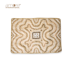 Set of - 2, Handcrafted Embroidered Placemat – Beige, 12"x18"