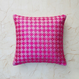 Handcrafted Pink Cushion Cover – 16"x16", Premium Poly Cotton