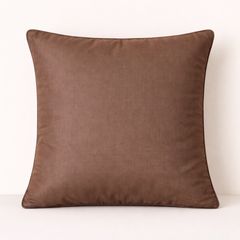 Machine-Crafted Dark Camel Cushion Cover – 16"x16" | Circular Embroidered Design | Premium Poly Channel Fabric