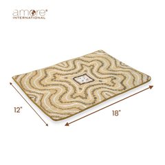 Set of - 2, Handcrafted Embroidered Placemat – Beige, 12"x18"