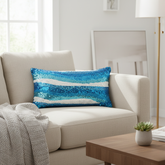 Handcrafted Turquoise Bolster Cover – 19"x8" | Premium Poly Cotton