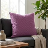 Handcrafted Cushion Cover – Purple | 16"x16" | Geometric Embroidered Decorative Cushion Cove