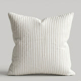 Fabric Crafted Cushion Cover – Off White | 16"x16" | Poly Cotton Foam Fabric | Premium Ribbed Texture Design