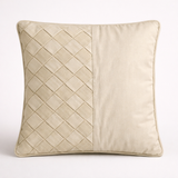 Fabric Crafted Cushion Cover – Beige | 16"x16" | Poly Cotton | Elegant Textured Design