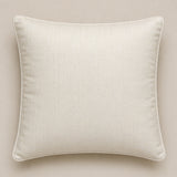 Fabric Crafted Cushion Cover – Off White | 16"x16" | Poly Cotton Foam Fabric | Premium Ribbed Texture Design