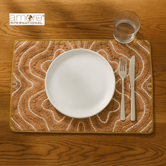 Handcrafted Embroidered Placemat – Bronze, 12"x18"