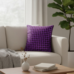 Handcrafted Purple Cushion Cover – 16"x16", Premium Poly Cotton