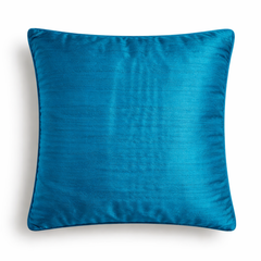 Hand Crafted Cushion Cover – Turquoise | 16"x16" | Poly Cotton | Pleated Panel Design