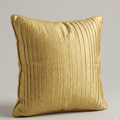 Fabric Crafted Cushion Cover – Gold | 16"x16" | Poly Cotton Foam Fabric | Premium Ribbed Texture Design