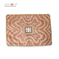 Handcrafted Embroidered Placemat – Bronze, 12"x18"