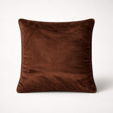 Hand Crafted Cushion Cover – Light Brown | 16"x16" | Poly Chenille-Cotton Fabric | Embellished Wave Design