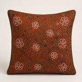 Orange Embroidered Decorative Cushion Cover | 16"x16" Premium Designer Cushion Cover
