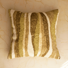 Handcrafted Beige Cushion Cover – 16"x16"