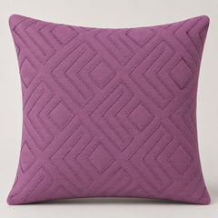 Handcrafted Cushion Cover – Purple | 16"x16" | Geometric Embroidered Decorative Cushion Cove