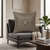 Handcrafted Cushion Cover – Beige | 16"x16" | Elegant Poly Cotton Cushion Cover