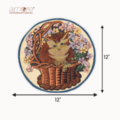 Tapestry Doily – Brown Jacquard Woven, 12"x12"