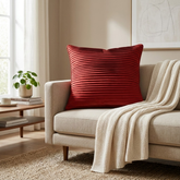 Fabric Crafted Cushion Cover – Maroon | 16"x16" | Poly Cotton | Premium Textured Design