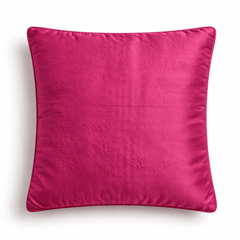 Hand Crafted Cushion Cover – Pink | 16"x16" | Poly Cotton | Pleated Panel Design