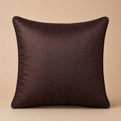 Handcrafted Cushion Cover – Brown | 16"x16" | Floral Embroidered Decorative Cushion Cover