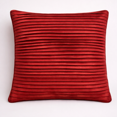 Fabric Crafted Cushion Cover – Maroon | 16"x16" | Poly Cotton | Premium Textured Design