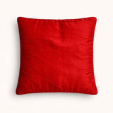 Hand Crafted Cushion Cover – Maroon | 12"x12" | Poly Cotton Fabric | Embroidered Floral Vine Design