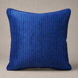 Fabric Crafted Cushion Cover – Navy Blue | 16"x16" | Poly Cotton Foam Fabric | Premium Ribbed Texture Design