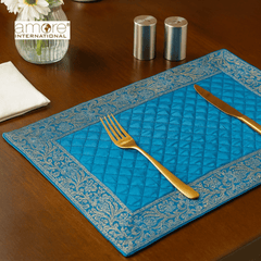 Fabric Crafted Placemat – Turquoise, 13"x19"