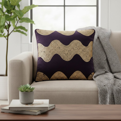 Hand-Crafted Cushion Cover – Black Silver | 16"x16" | Poly Chenille-Cotton | Premium Festive Design