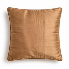 Hand Crafted Cushion Cover – Gold | 16"x16" | Poly Cotton | Pleated Panel Design