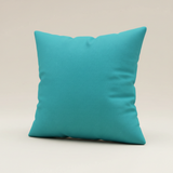 Handcrafted Turquoise Cushion Cover – 16"x16" | Poly Cotton | Elegant 3D Floral Detailing | Premium Festive Décor