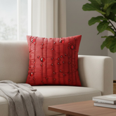 Handcrafted Maroon Cushion Cover – 16"x16" | Decorative Bead & Thread Work | Premium Poly Cotton