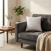 Fabric Crafted Cushion Cover – White | 12"x12" | Poly Cotton Foam | Textured Petal Design